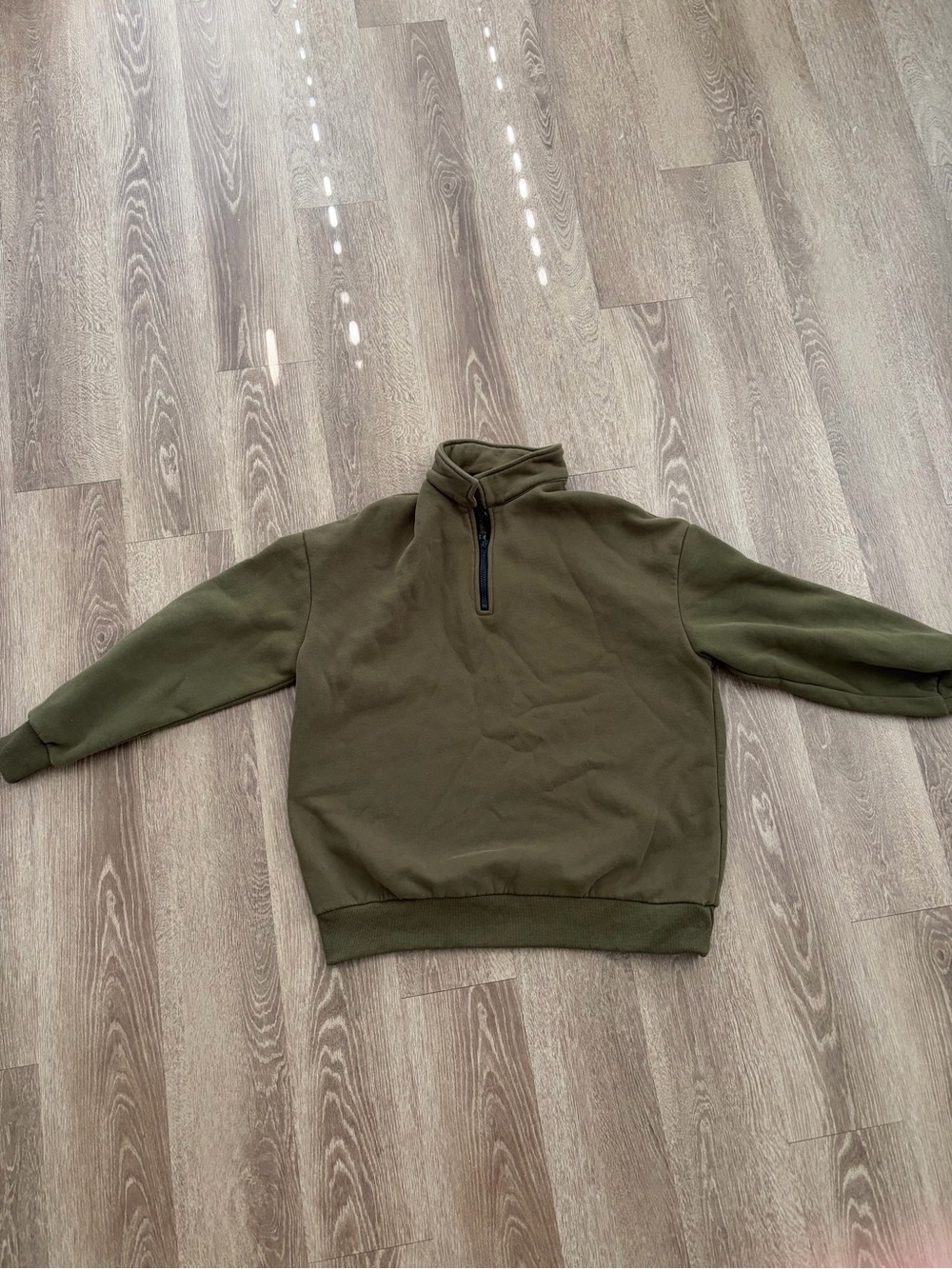 Women's Olive Half-Zip Pullover Hoodie